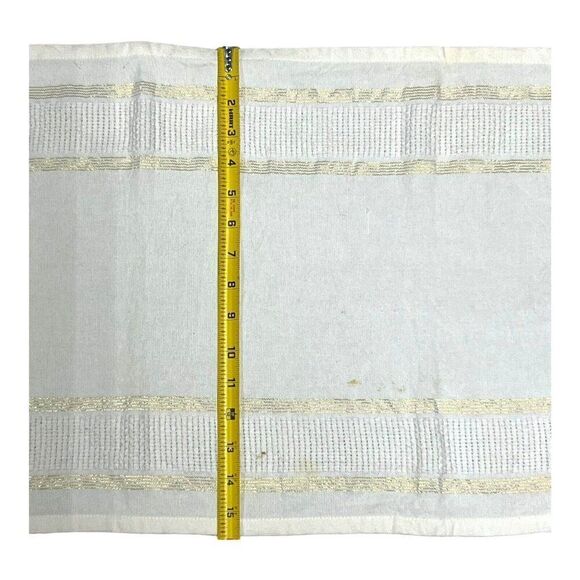 LuxeHabitat Beige & Gold Floss Thread Woven Table Runner 15.5” X 72.5” READ MORE - Picture 4 of 6